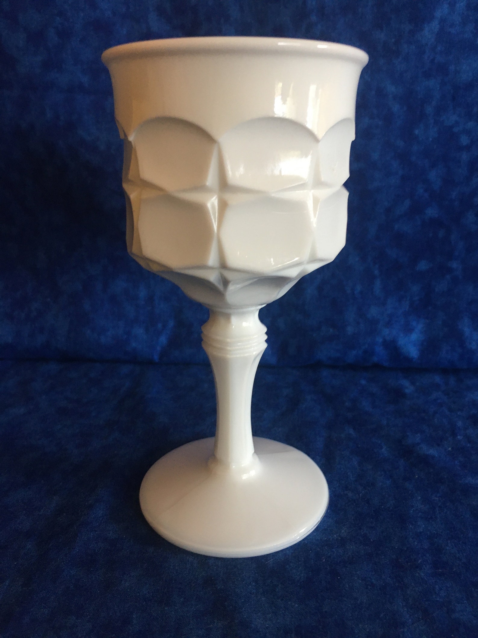 Vintage Milk Glass Goblet Etsy