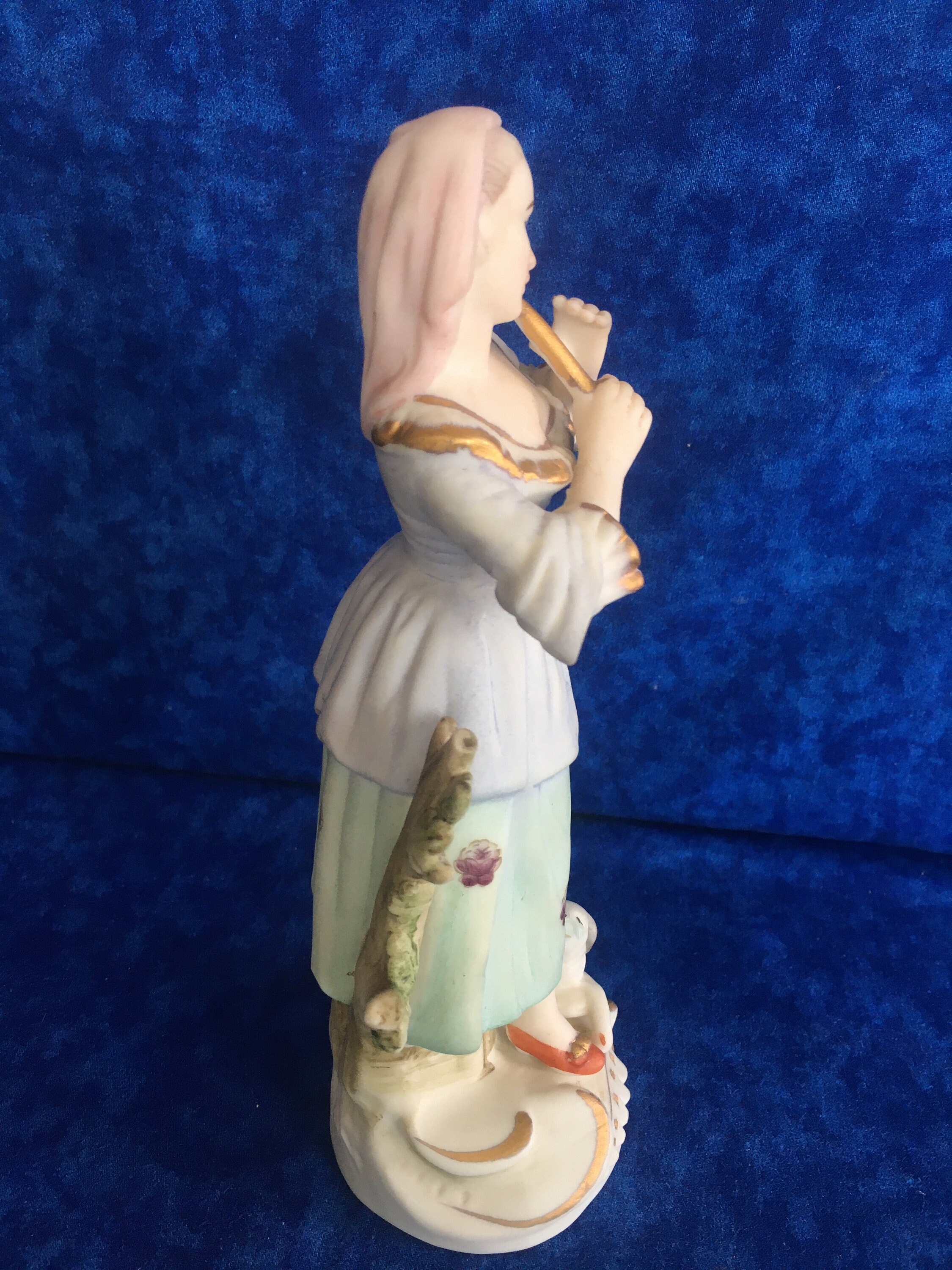Vintage Figurine of Woman with Flute Etsy España