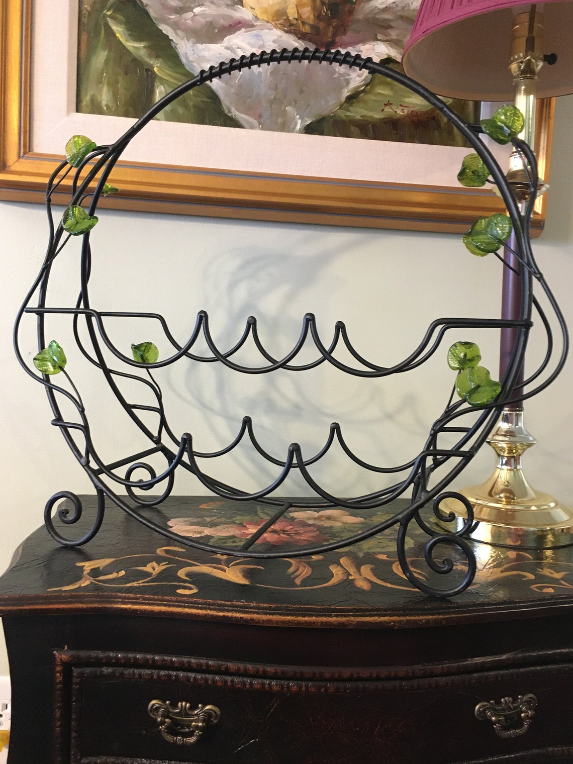 Vintage Wine Rack of Wrought Iron Etsy