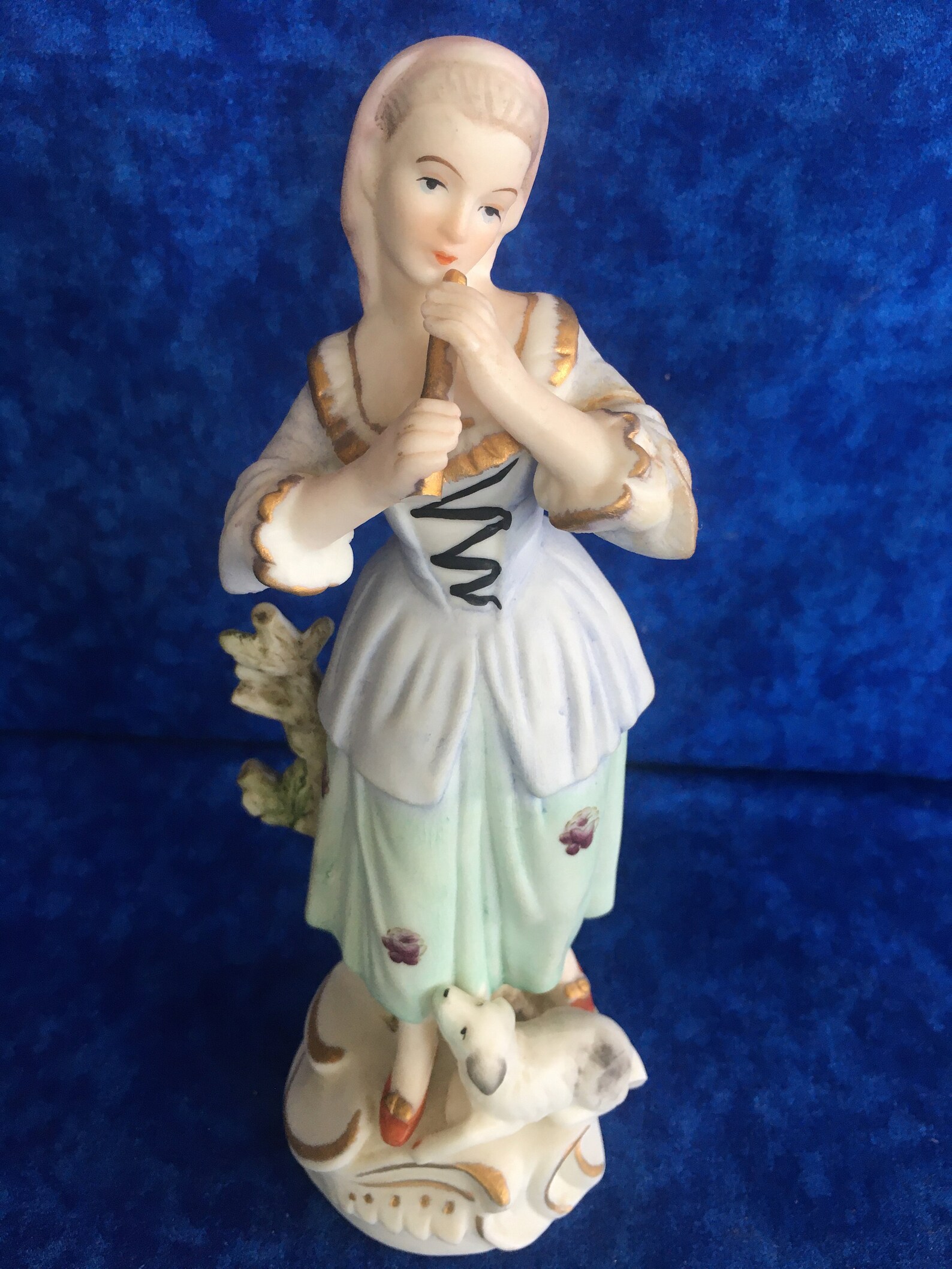 Vintage Figurine of Woman with Flute Etsy España