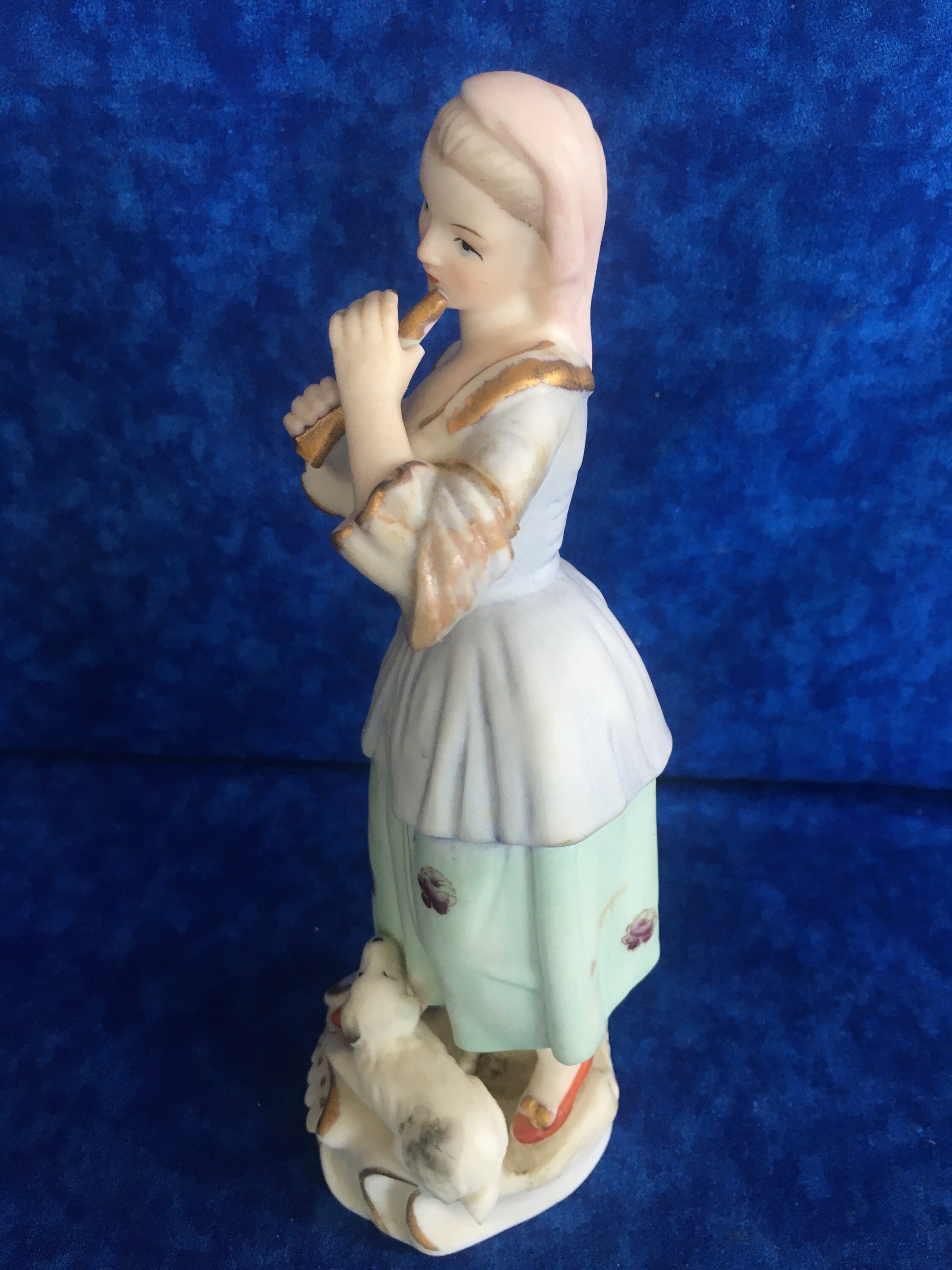 Vintage Figurine of Woman with Flute Etsy España