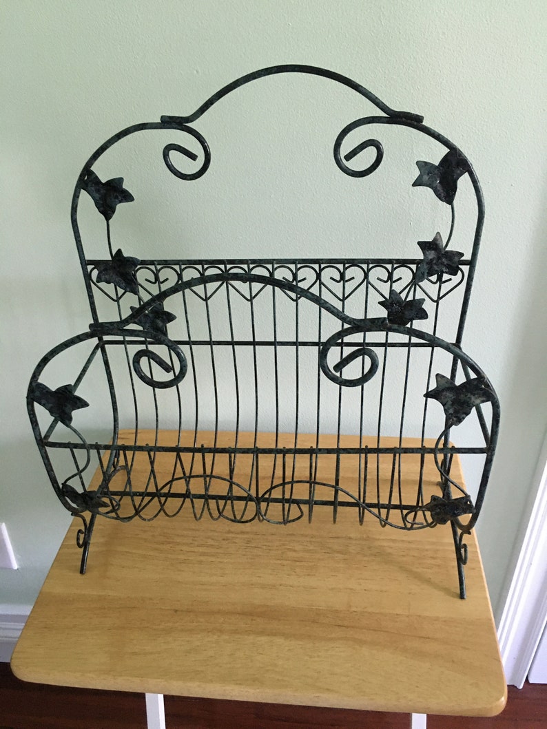 Vintage Metal Magazine Rack Etsy