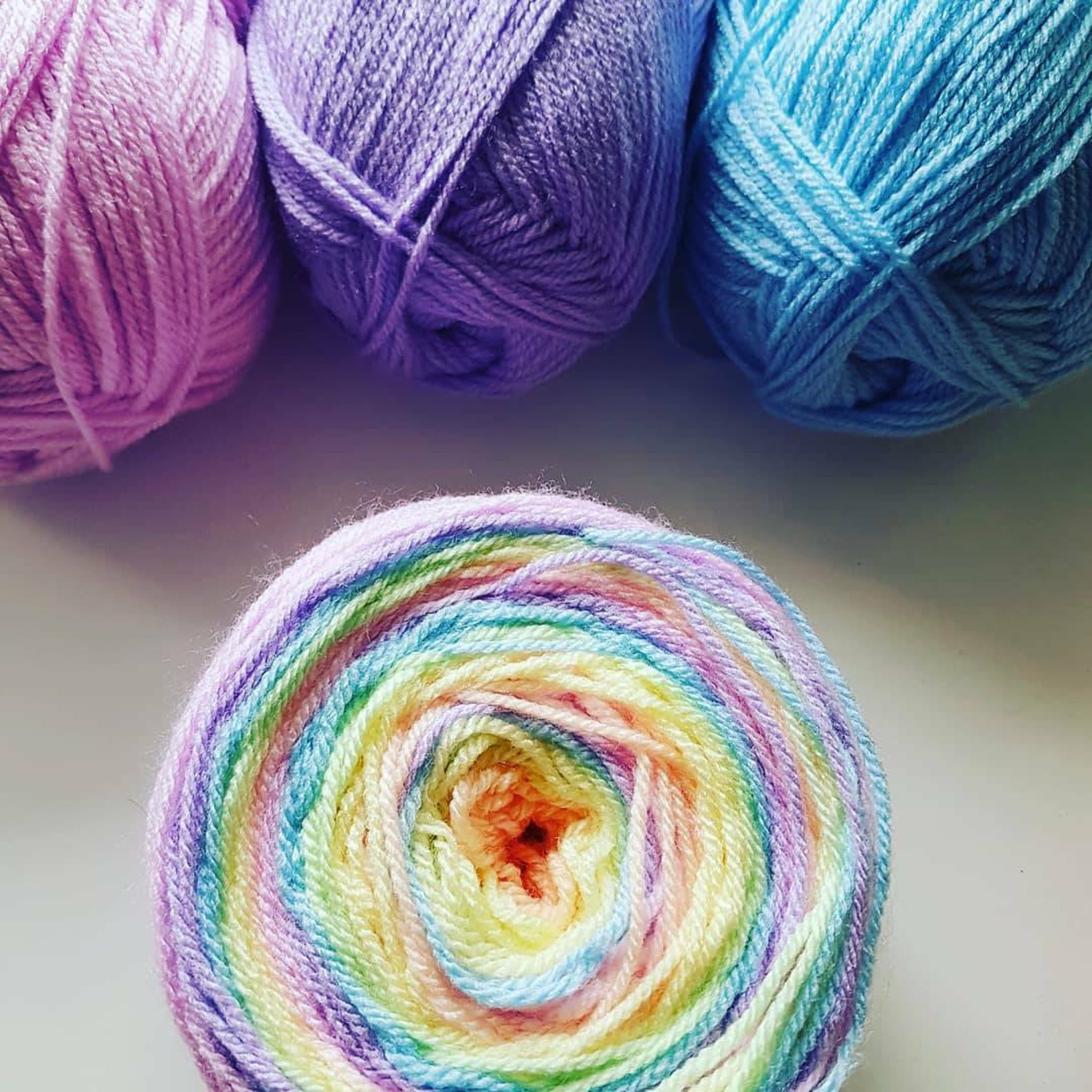 Rainbow Pastel DK Yarn Cake 90gm Etsy
