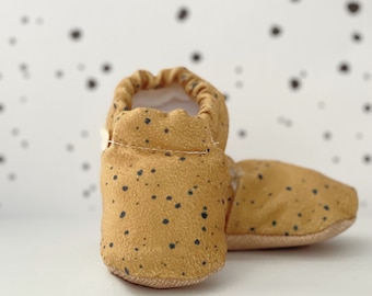 Mocasines de bebé, botín de algodón y zapatillas para caminar bebé y recién nacido, mocasines de bebé niña/niño, botines de suela suave milkandblack