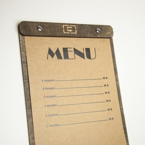 Houten menukaart, GRATIS GRAVURE
