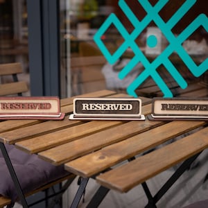 3D Custom Reserved Signs, Wedding wooden sign, Reserved wedding sign,  Reserved seat sign, Rustic Table Decor