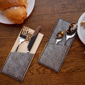 Cafe table decor, Cutlery utensil, Cutlery bag, Cutlery pouch, Cutlery cover, Rustic party decor, Custom kitchen storage, Gift for foodies