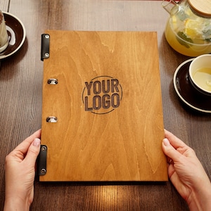 Wooden Menu Cover, Guest book A4 A5 Custom Size, Personalized Clipboard for Wedding Menu