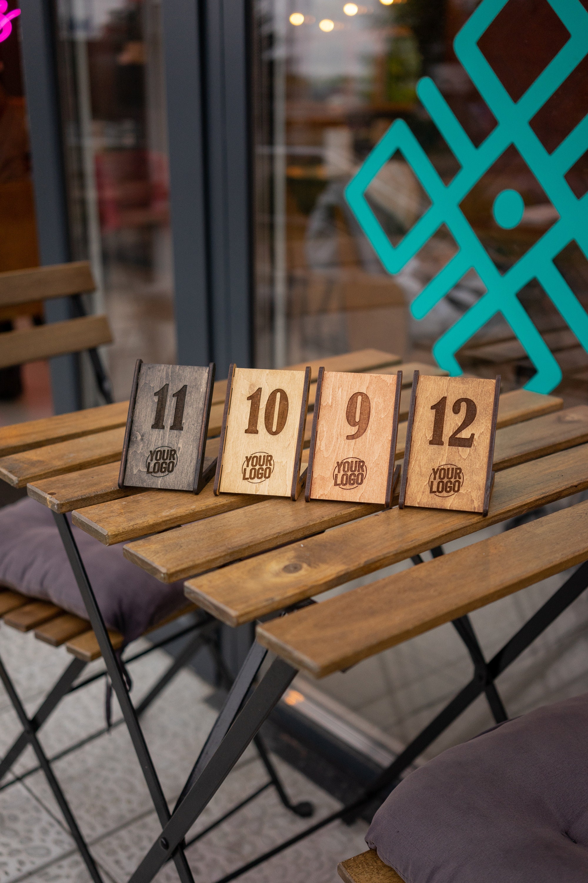 Wooden Table Number Signs Set, Custom Rustic Table Number Stands With ...