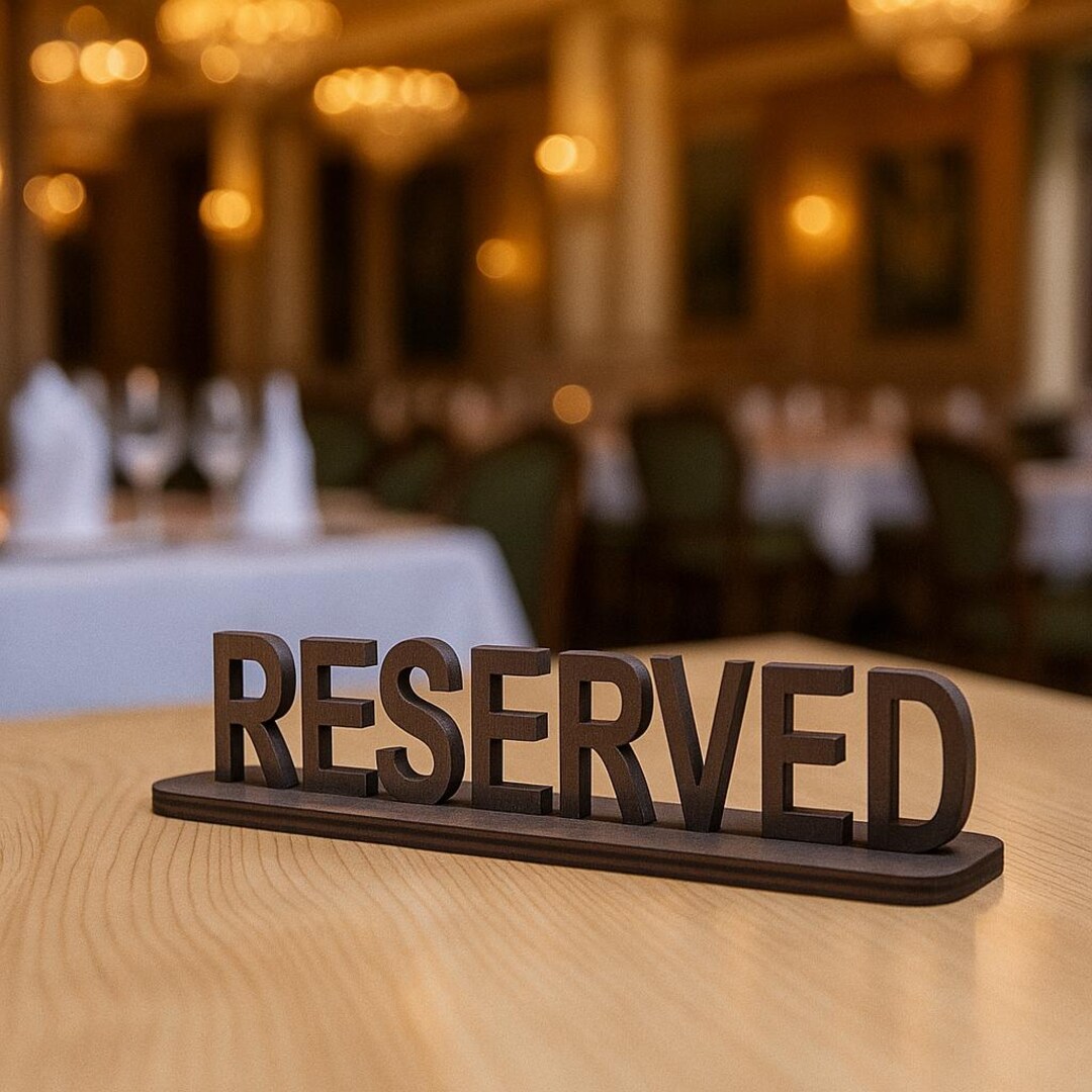 Wood Reserved Table Sign – Custom Restaurant or Cafe Sign, Minimalist ...
