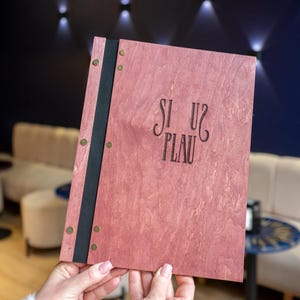Menú de restaurante personalizado, Carpeta de menú de madera, Menú de restaurante de madera, Cubierta de menú de tamaño personalizado, Cubierta de menú grabada