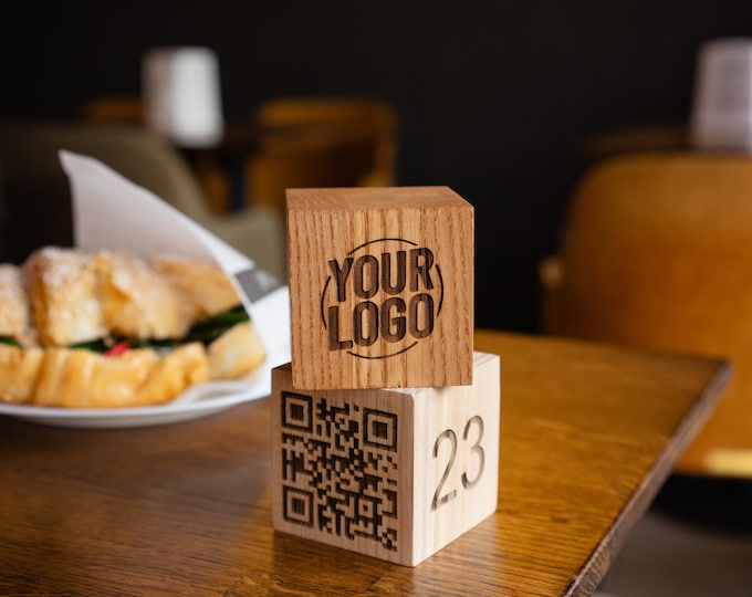 Wooden Cubes With QR Code Laser Engraving, Natural Spruce 65 Mm. Very ...