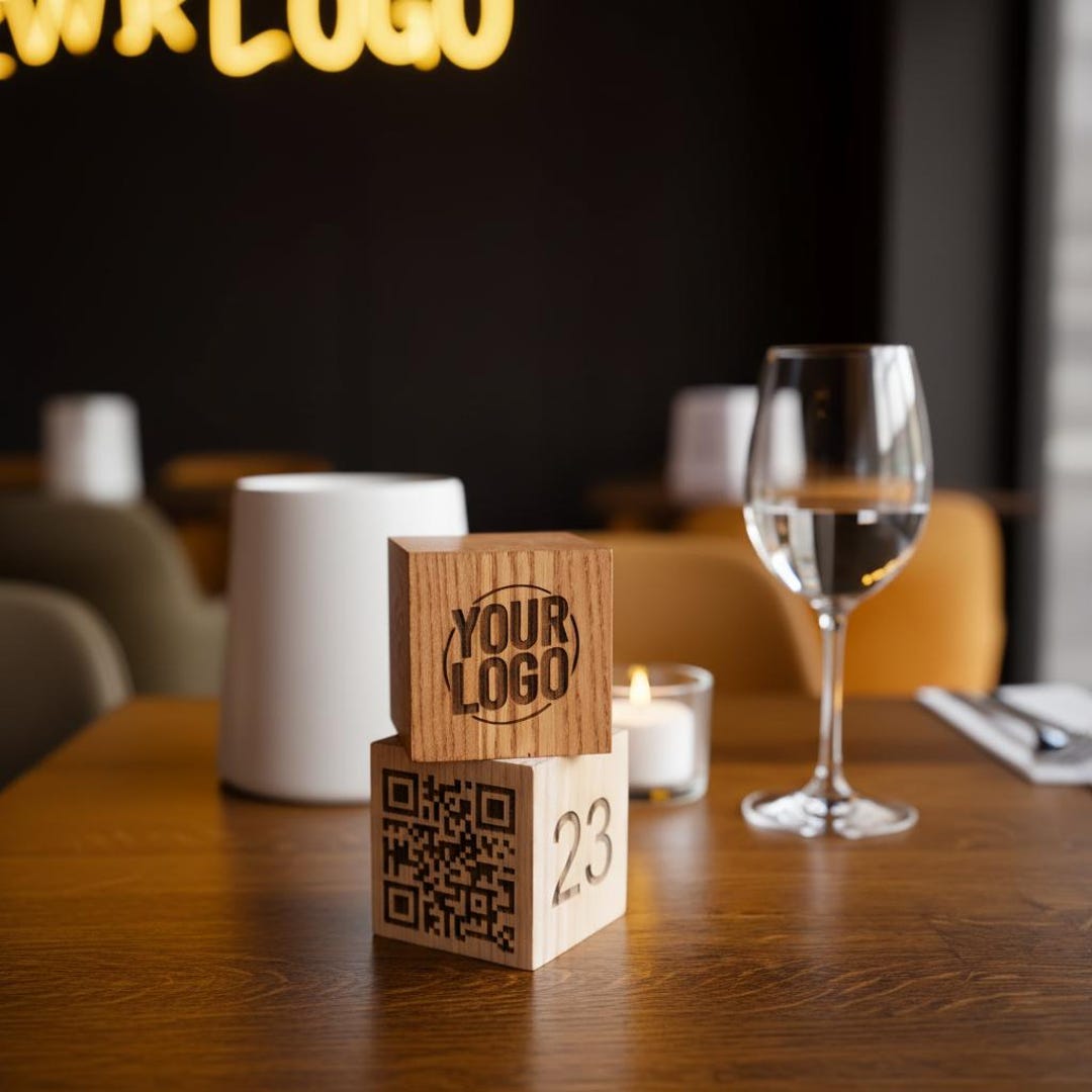 QR Code Menu Sign – Custom Wooden Restaurant Sign With Logo, Scan to ...