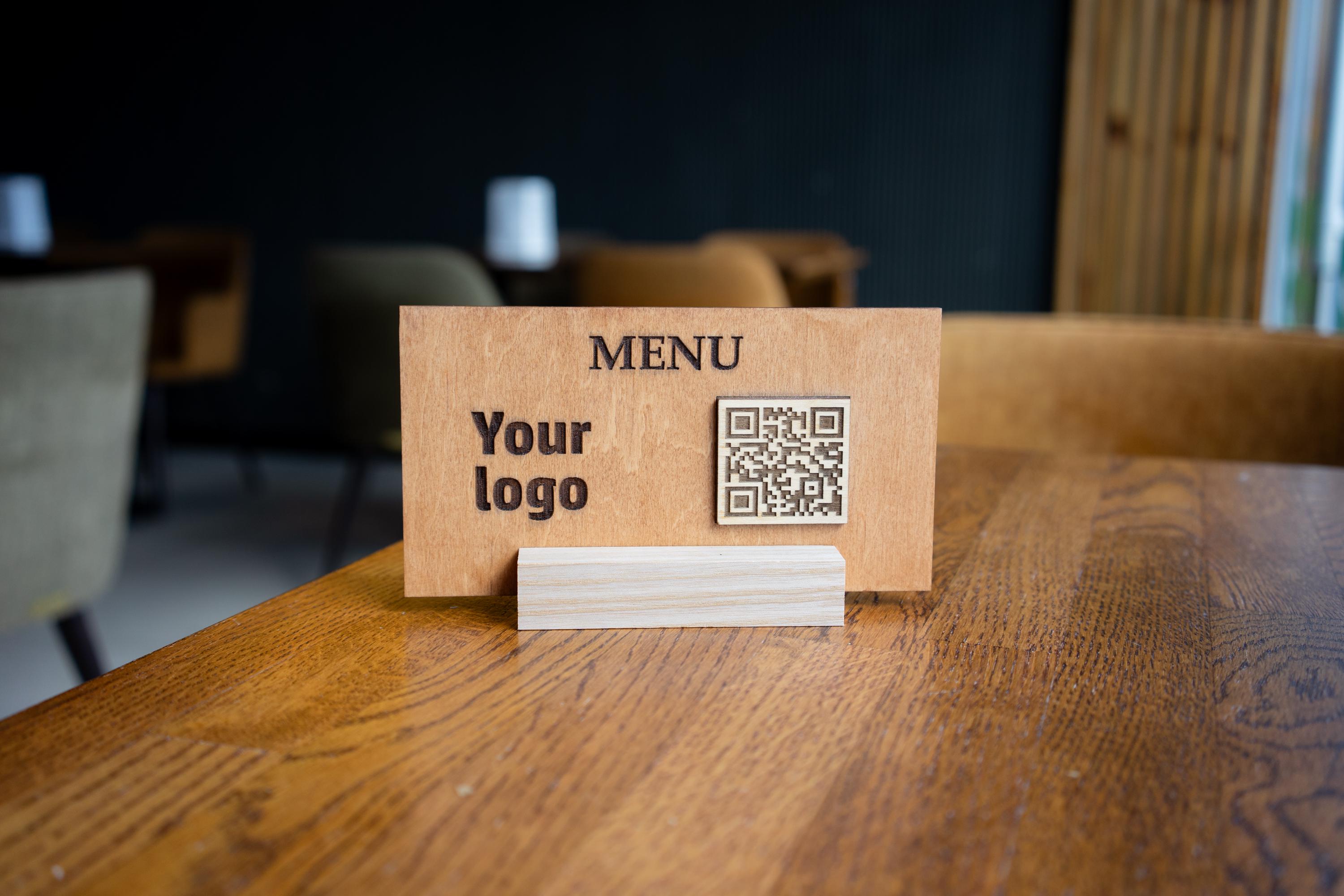 Qr Code Menu, Restaurant Menu Stand, Custom Wooden Plaque, Business ...