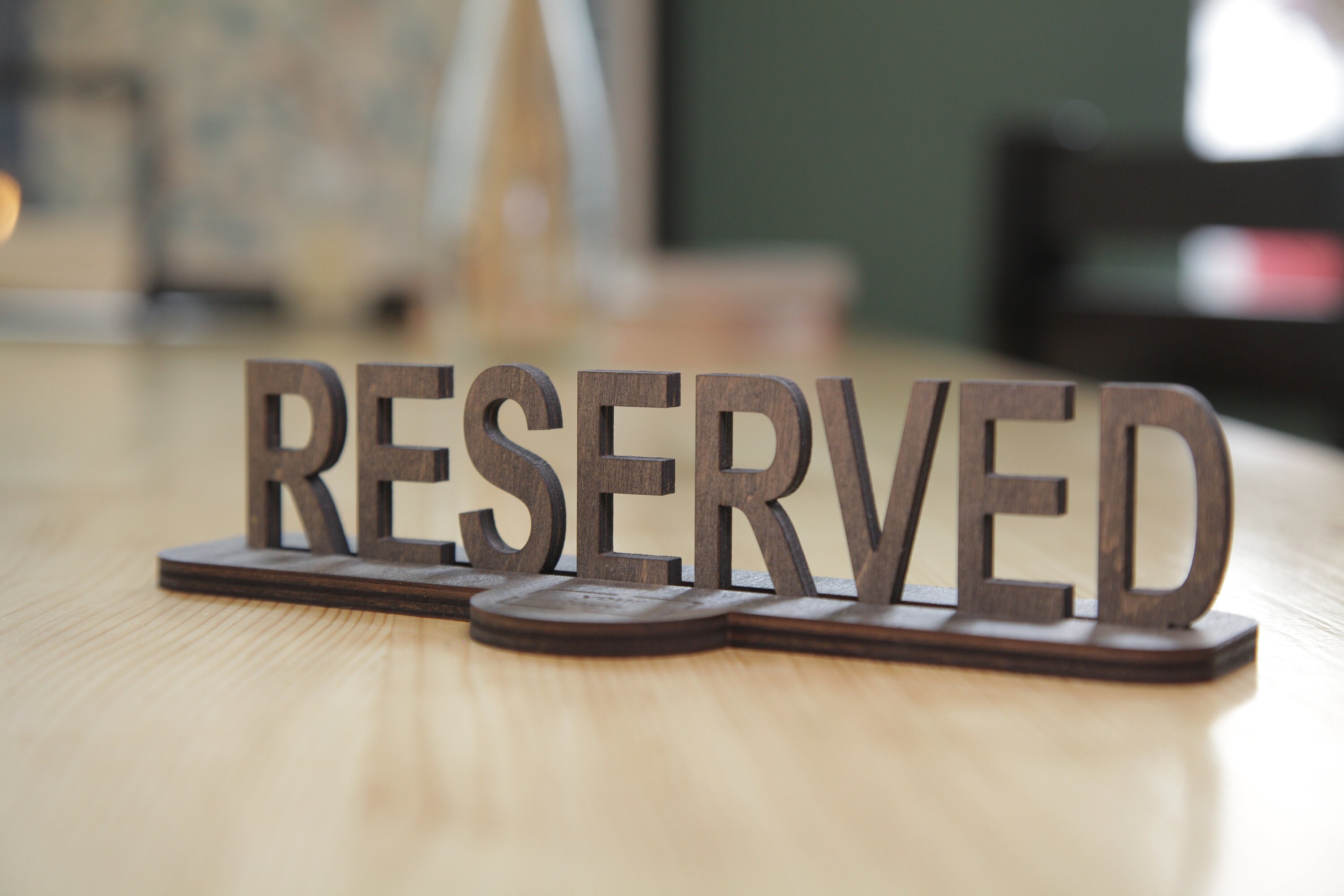 Reserved Table Sign Wooden Rustic Board Restaurant Decor Etsy