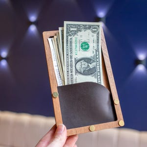 Rustic Wooden Check Presenter, Bill Holder for Restaurants and Cafés FREE ENGRAVING