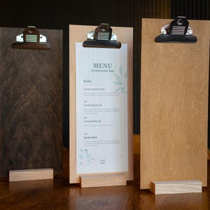 Drewniany namiot stołowy, stojak na menu, stojak ekspozycyjny BEZPŁATNE GRAWEROWANIE