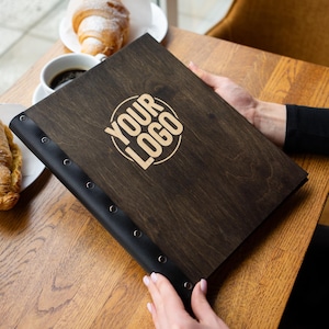 Drewniane Menu z zaciskiem 4-ringowym, Okładka Menu, Okładka Menu Restauracyjnego