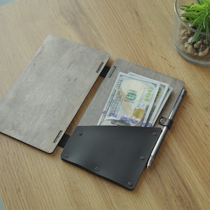 Check Holder with pen holder, Wooden Check Presenter