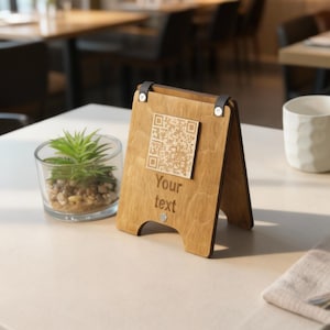 Benutzerdefiniertes Logo Tischschild, Holz Qr Code Menü, Scan To Pay Geschäftsschild
