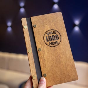 Wood Check Presenter Checkbook Cover, Retro Guest Check Holder, Custom Bill Organizer Money Holder, Restaurant Cash Check Presenter Folder