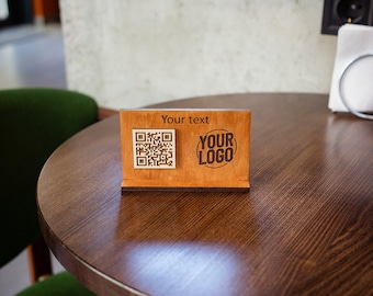 QR-Code-Menü, QR-Code-Menü-Schild, QR-Cod-Holzschild