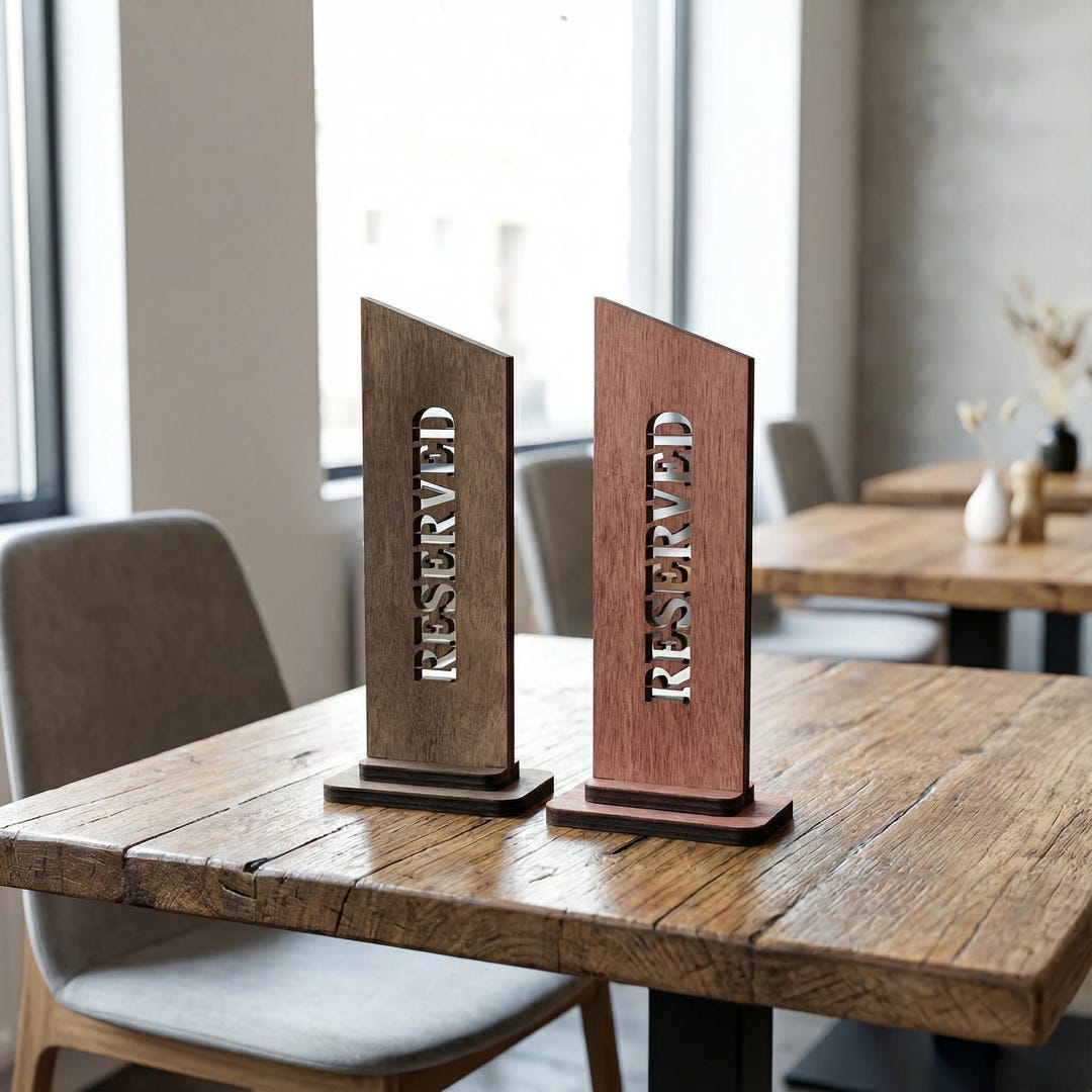 Custom Wooden Reserved Table Sign, Rustic Reserved Seating Display for ...