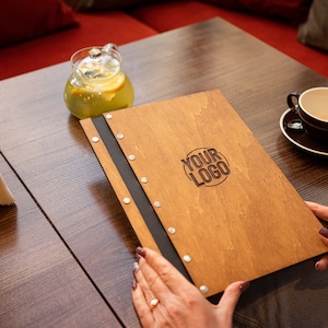 Menu en bois, Menu, Couverture de menu, Couverture de menu de restaurant