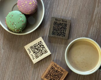 Engraved Wooden QR Code Menu Stand, Custom Payment and WiFi Sign with Logo, Professional Table Display for Cafe, Restaurant
