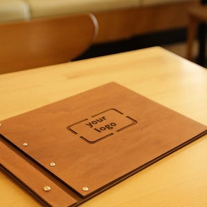 Wooden Menu Board, Restaurant Menu Holder, Customizable Menu Cover, Modern Table Menu Folder, Wedding Menu Cocktail Menu Book FREE ENGRAVING