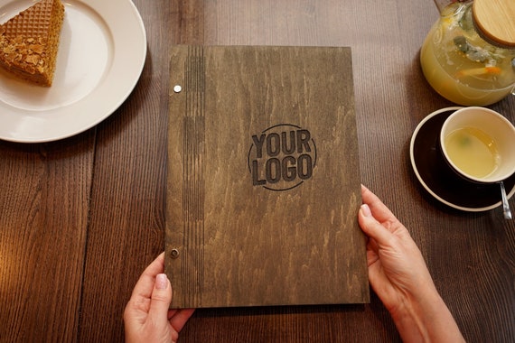 Personalized Wooden Menu Holder, Engraved Wooden Menu Folder with Customizable Options, Covers for Wedding Menu