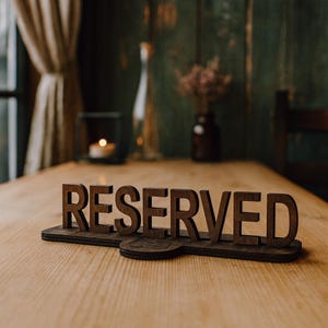 Reserved Table Sign, Wood Wedding Reserved Seat Sign, Custom Wooden Table Decor, Party Chair Signs, Rustic Cafe Sign, Event Decoration