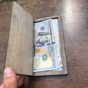 Porta cheques, presentador de cheques de madera, GRABADO GRATIS