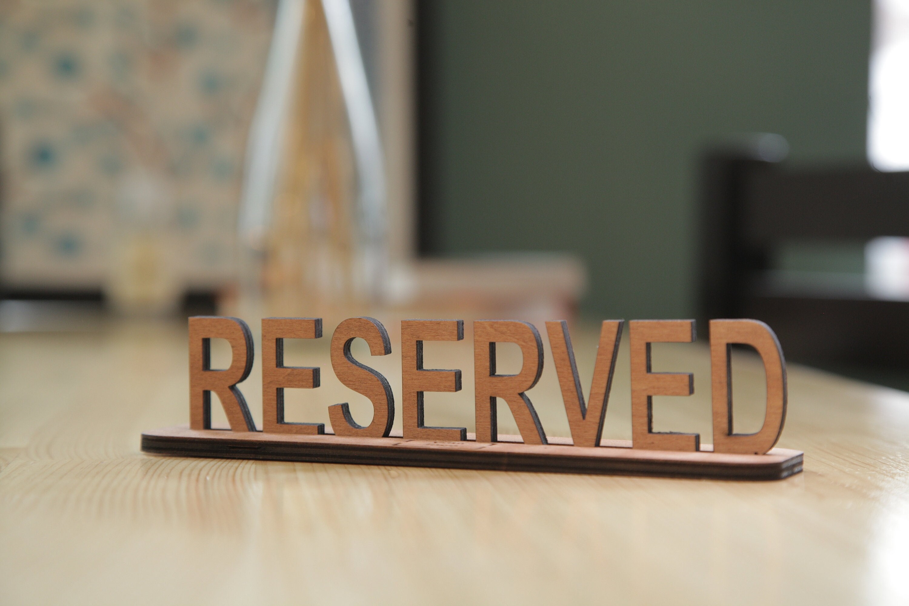 Reserved Table Sign Wooden Rustic Board Restaurant Decor Etsy UK