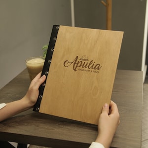 Wooden Menu, Menu, Menu Cover, Restaurant Menu Cover