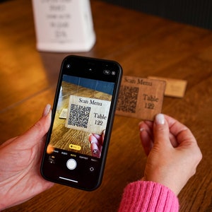 Wooden Qr Code Menu Sign With Custom Text, Table Numbers, QR Code Menu ...