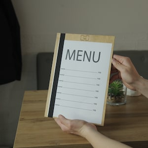 Menu en bois, Couverture de menu, Couverture de menu de restaurant