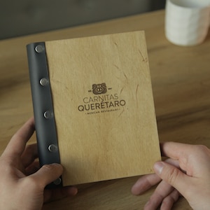 Menu en bois format A5, menu, couverture de menu, couverture de menu de restaurant, gravure gratuite