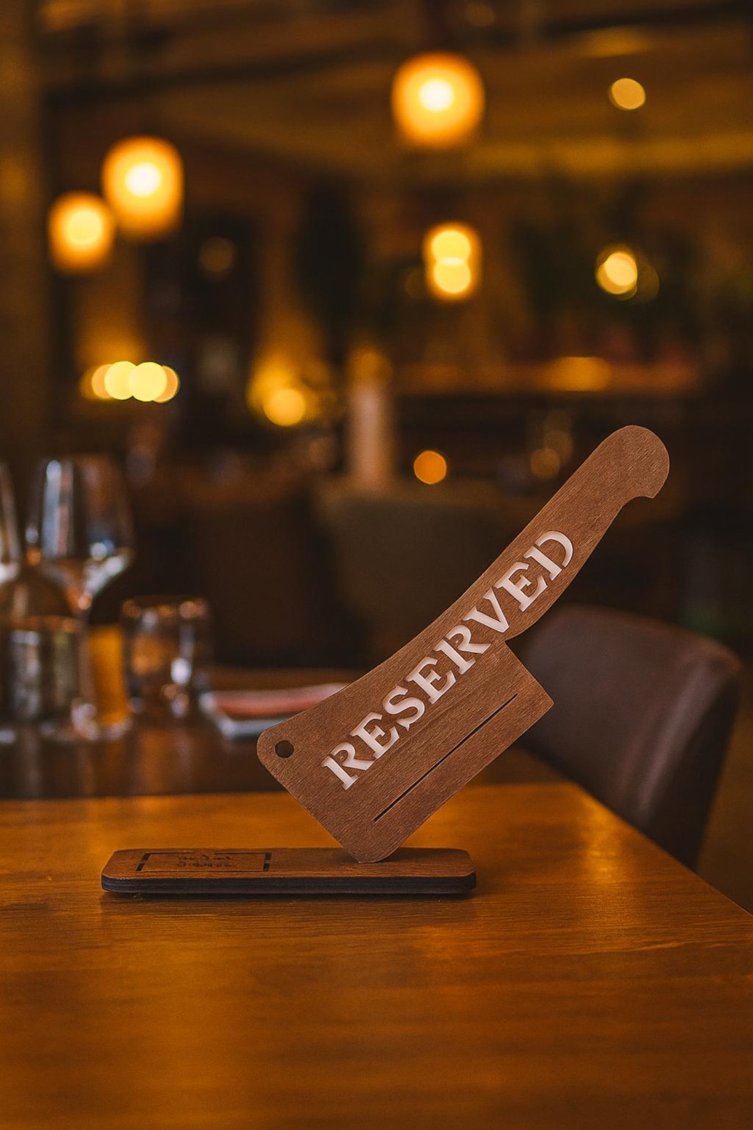 Wooden Reserved Table Sign, Custom Wood Reserved Seating Tag, Small ...