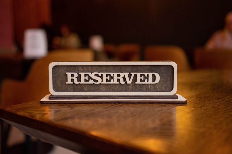 Custom Wooden Reserved Sign – Restaurant Table Wedding Seat Sign ...