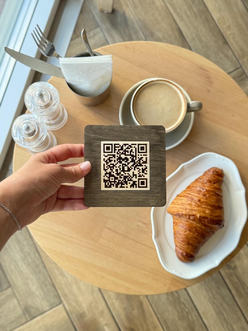 Wooden QR Code Table Sign – Custom Scan to Pay, Wifi, or Website ...