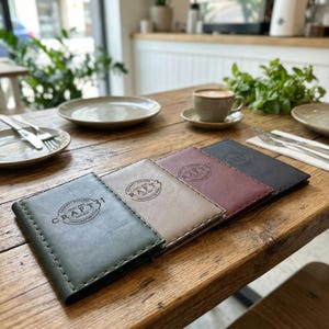 Espositore per assegni da ristorante in pelle, porta banconote e contanti con custodia per libretto degli assegni, organizer da tavolo per assegni ospiti