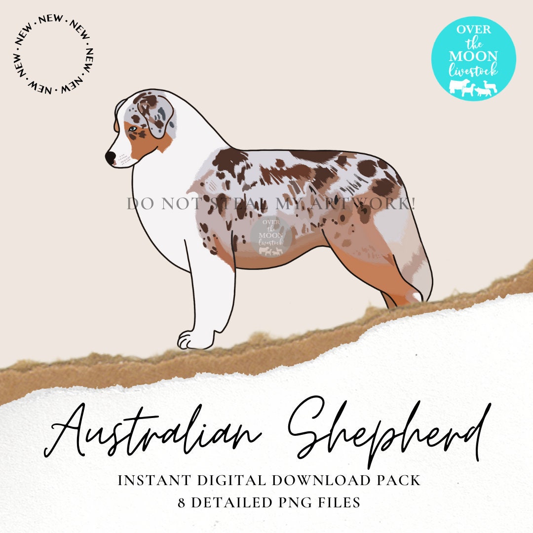 Australian Shepherd Digital Download Pack Gorgeous Designs
