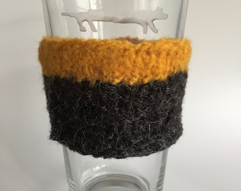 Pint Glas Coozie Handgestrickte Filzwolle