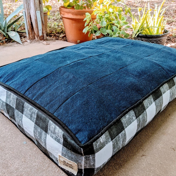 Quilted Denim Dog Bed Duvet