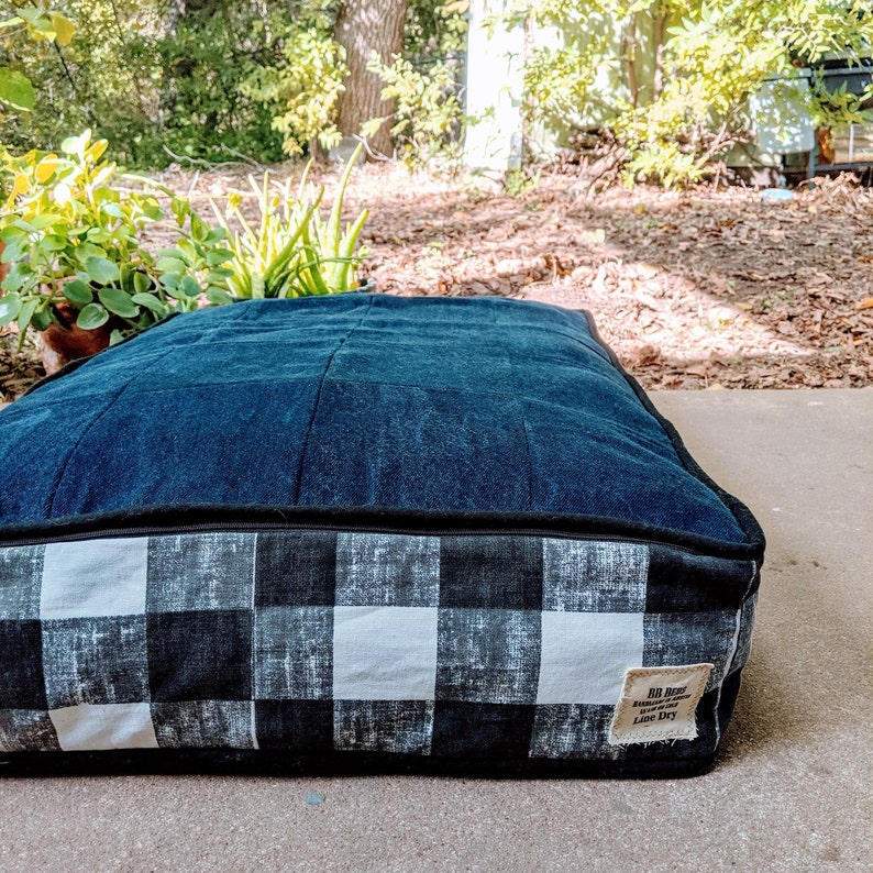 Quilted Denim Dog Bed Duvet Etsy