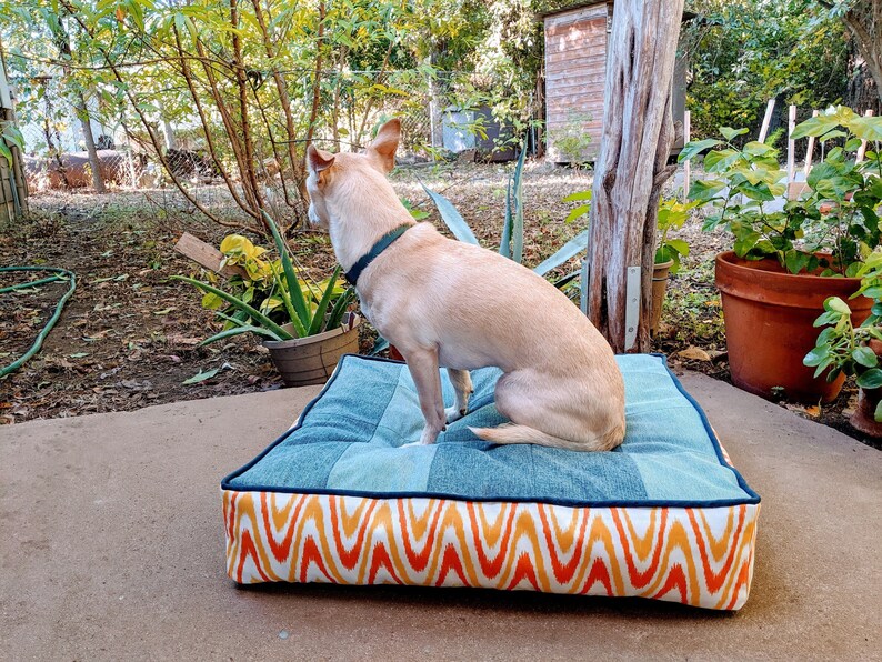 Quilted Denim Dog Bed Duvet Etsy