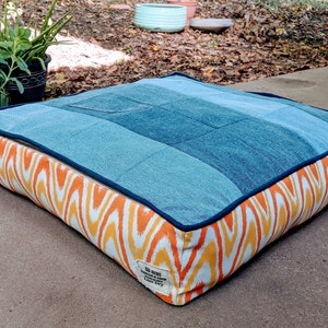 Gewatteerd Denim Dog Bed Dekbed