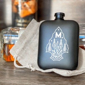 Hip Flask With Cotton Bag, Groomsmen Gift, Gift For Him, Personalized Flask, Whiskey Flask, Whiskey Lover Gift, Wedding Gift, Boyfriend Gift