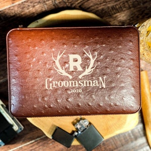 Groomsman Cigar Case, Travel Cigar Holder, Personalized Case, Leather Cigar Case, Mens Gift, Luxury Cigar Case, Boyfriend Gift, Husband Gift